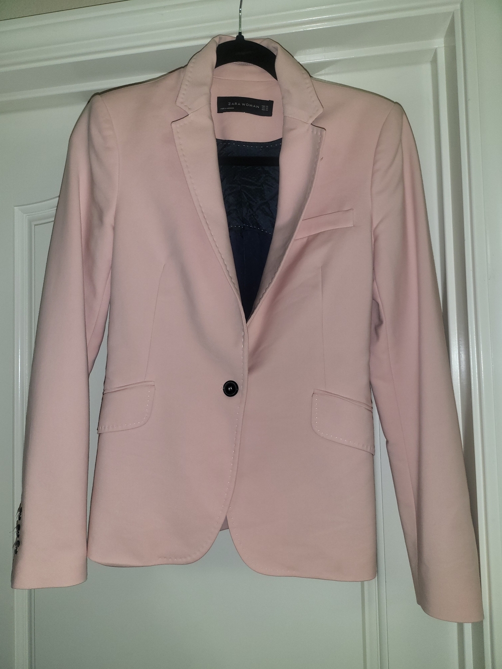 NEW Zara Pale Pink Single-Button Notch Lapel Blazer NWOT Size XS